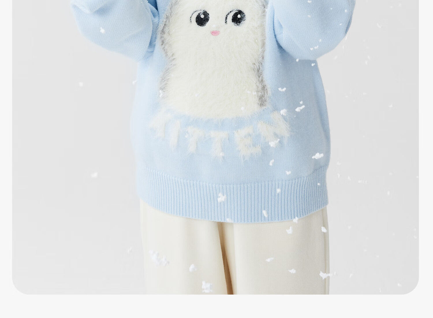 Zuo Xi Girls' Sweater Autumn Winter 2025 New Plush Inner Wear Cute Pet Children's Knitwear Trendy Light Yellow 160 25